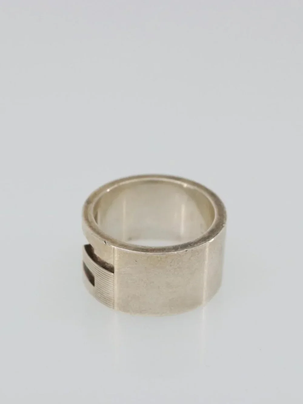 GUCCI Branded G Ring Ag925 Silver Auth SW2379V